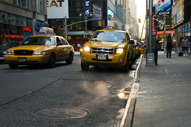 new york taxis via flickr by s j pinkney