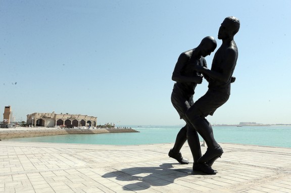 world cup statue via flickr by doha stadium plus
