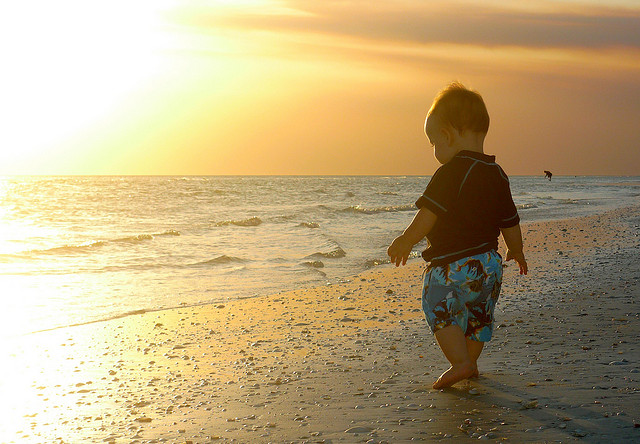 Baby on beach by Emerille via Flickr