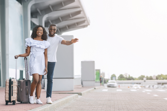 Couple at the airport